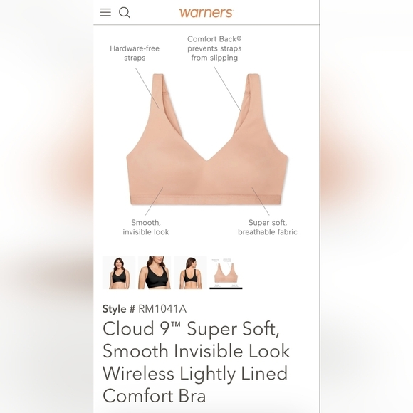 Warner's Wireless Lightly Lined Comfort Bra Size Large - Picture 5 of 7